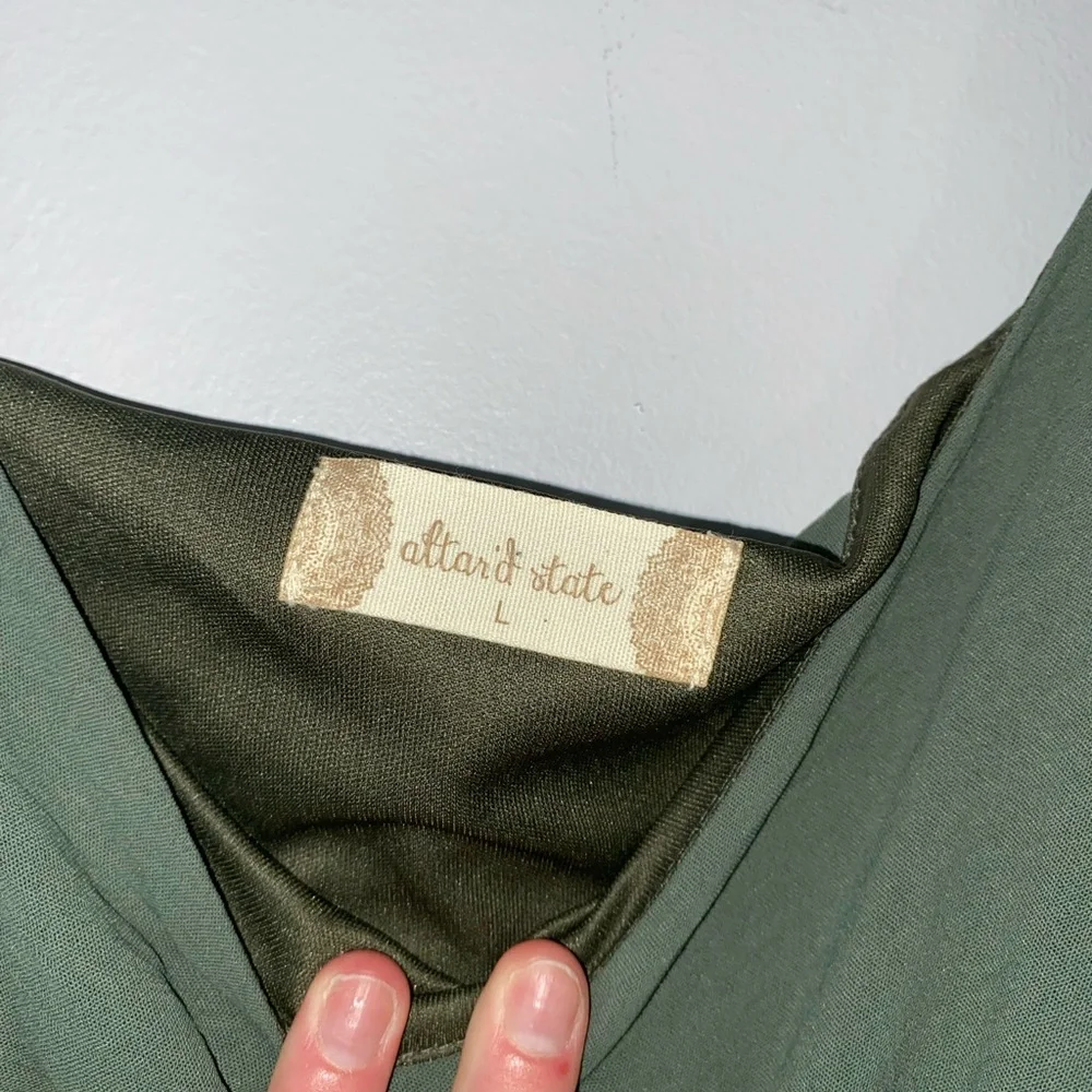 Altar’d State Green Sage Long Sleeve Mini Dress - Picture 5 of 8